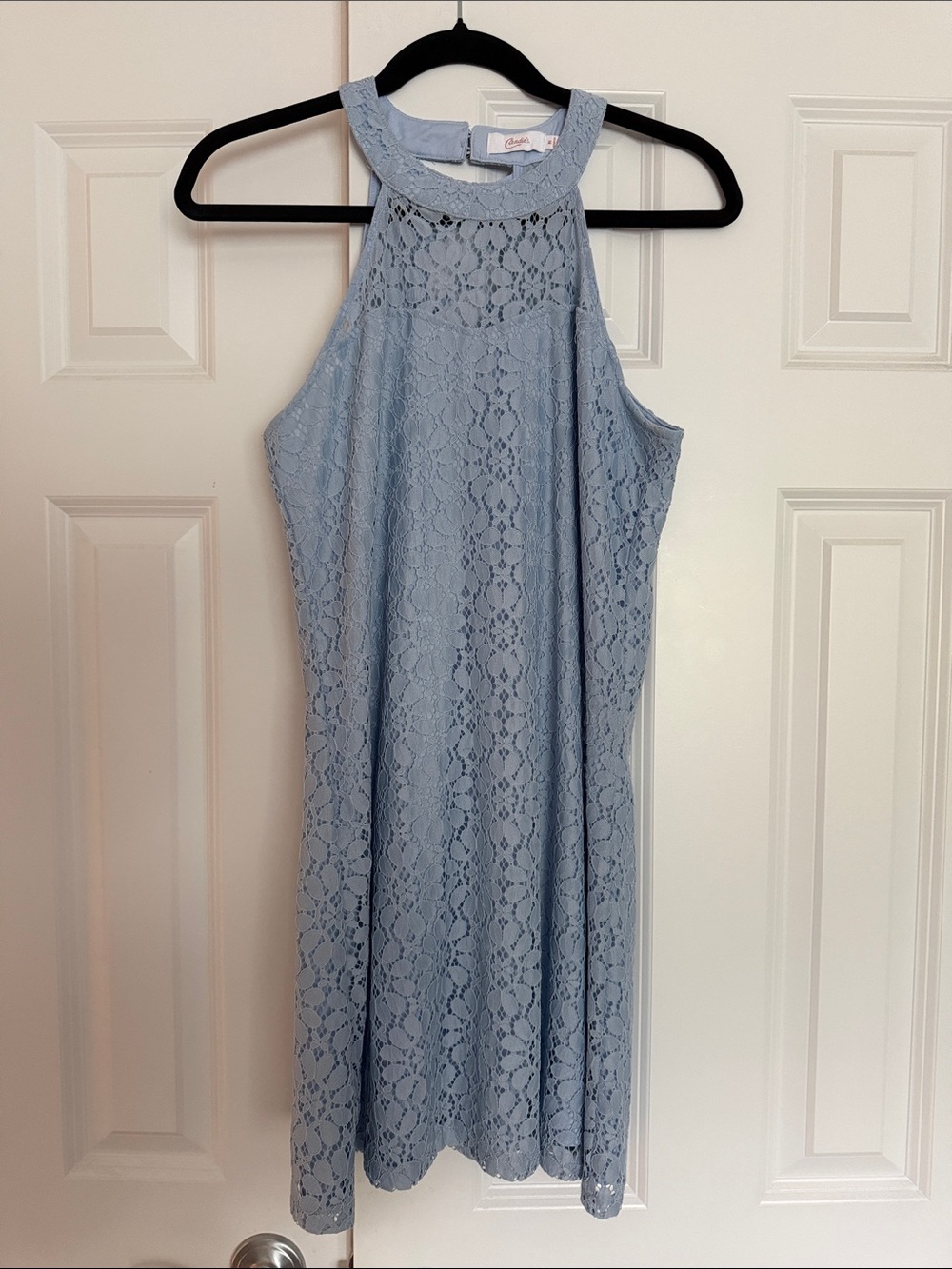 Candie's Light Blue Lace Halter Mini Dress size M